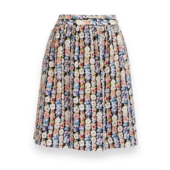 J. Crew Floral Pleated Chiffon A-Line Skirt - Picture 4 of 11